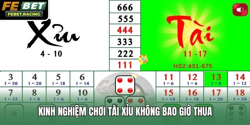 Kinh nghiệm chơi tài xỉu không bao giờ thua